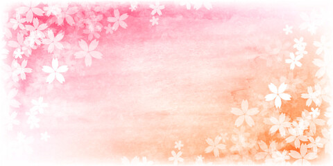 桜　和柄　水彩　背景