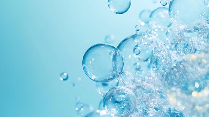 Bubbles rising in clear water underwater scene abstract photography