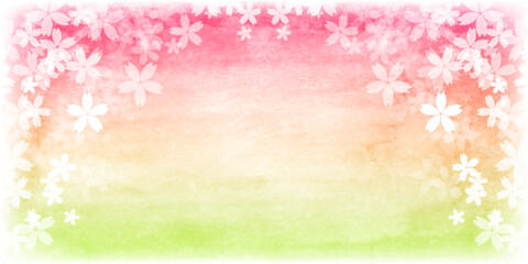 桜　和柄　水彩　背景