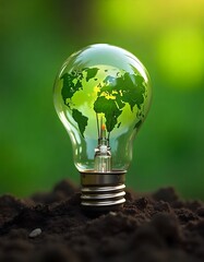 light bulb with plant inside