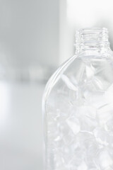 close-up of soap detergent bubbles inside glass bottle container