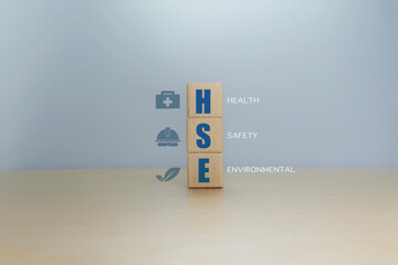 HSE, business and organization icons, health and safety environment concept, industrial work standards