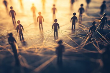 Abstract representation of human connections in a network illustrating social relationships and interactions