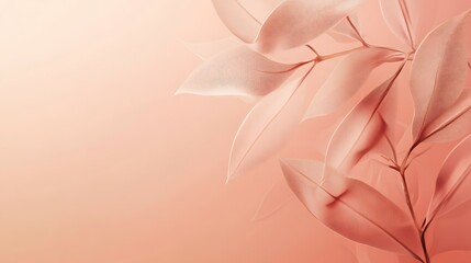 Fototapeta premium Delicate Peach Leaves on a Soft Background
