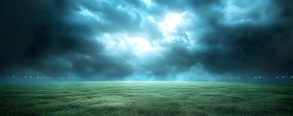 Stormy Stadium Field Night