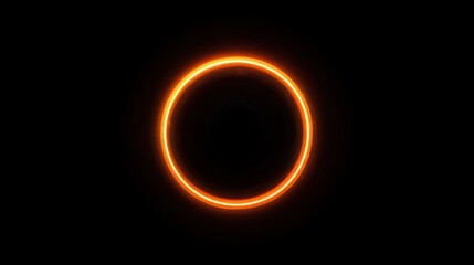 Abstract Orange Ring of Light in the Dark