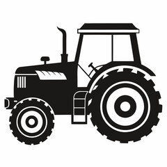 Obraz premium Simple Black and White Illustration of a Tractor