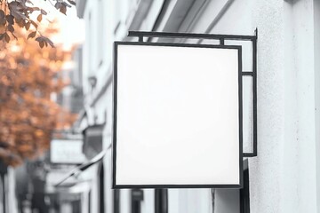 White empty outdoor business signage mock up to add company logo