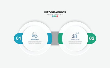 Vector infographic template with icons and 2 options or step.