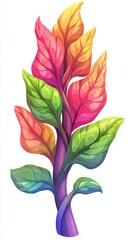 Naklejka premium Vibrant rhubarb stalk display isolated on white background colorful artistic style close-up view botanical concept