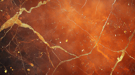 Elegant orange and black marble texture with golden veins for design projects