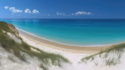 Secluded Cove Beach Turquoise Waters White Sand Dunes