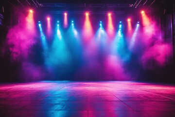 Dynamic stage lighting showcase theater venue photography vibrant atmosphere low angle illuminated artistry