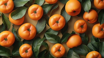 Vibrant Orange Citrus Fruits Flatlay Photography