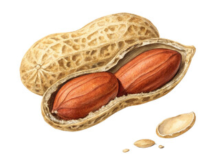 Nuts, grains isolated on transparent background.