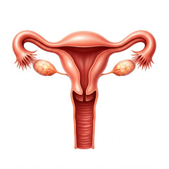 3d illustration of female reproductive system uterus ovaries and fallopian tubes medical anatomy