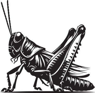 black grasshopper side view clip art preview