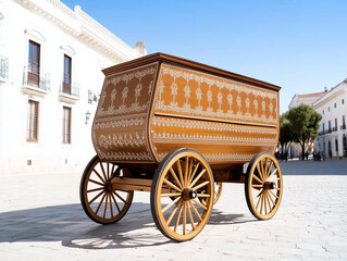 Obraz premium Cultural Heritage Journey Illustrated with Folklore Adornments, Deeply Rooted Traditions
