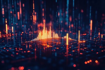 Fototapeta premium Dynamic data visualization of sound waves and energy patterns digital realm graphic design futuristic environment abstract concept