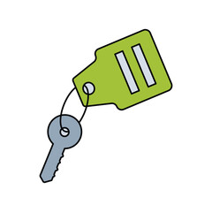 room key lineal color line icon with white background vector stock illustration
