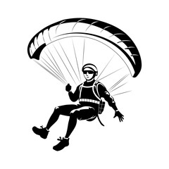 Parachuting illustration designed in hand drawn style