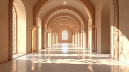 Serene Archway Corridor Interior Design