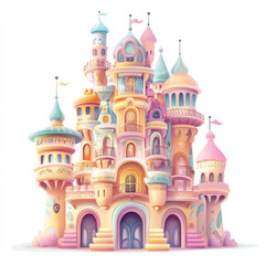 Fototapeta premium Whimsical Colorful Castle
