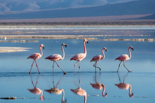 Andean Flamingos in Laguna Colorada Bolivia Wildlife Photography