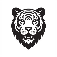 Obraz premium Tiger Head silhouette vector 