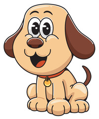 Cute Cartoon Dog Character Illustration