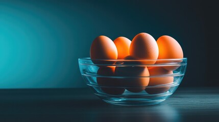 A neat stack of eggs placed in a modern, transparent egg holder.