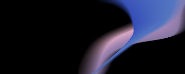 Abstract design with flowing blue and purple gradient against a black background