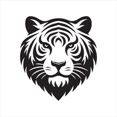 head of tiger silhouette vector illustration