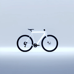 Fototapeta premium Bright White Style Electric Bike on a Bright White Background