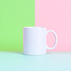 White Coffee Mug Beautifully Complemented by a Pastel Background