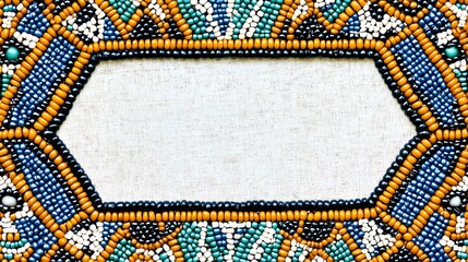 Vibrant Beaded Frame: A Tapestry of Color and Texture