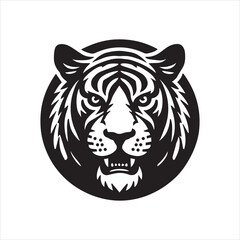 Obraz premium head of tiger silhouette vector illustration