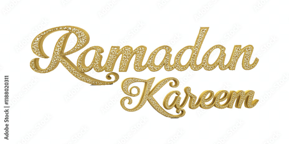 Fototapete abstract 3d ramadan kareem text made with different colour style isolated on white background