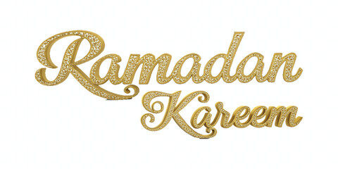abstract 3d ramadan kareem text made with different colour style isolated on white background