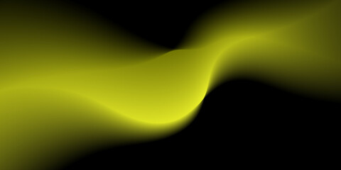 Abstract flowing gradient of yellow over black background with smooth curved lines