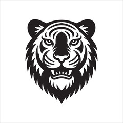 head of tiger silhouette vector illustration
