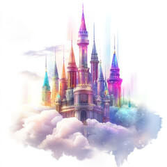 Whimsical Fantasy Castle in the Clouds