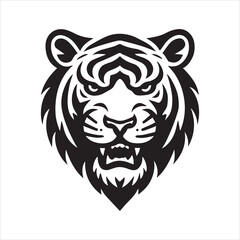 head of tiger silhouette vector illustration
