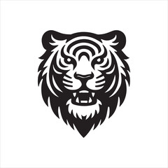 head of tiger silhouette vector illustration