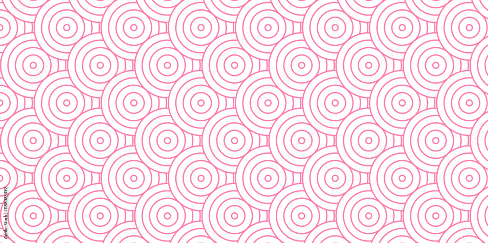 Poster overlapping pattern with transform effect. abstract pattern wave lines pink spiral white background.