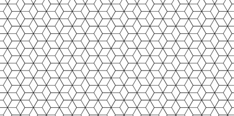 Fototapeta premium Seamless pattern with hexagon square cube geometric pattern shapes grid metal element texture design. vector tiles gradient science web tech connection triangle diamond honeycomb hexagon art.