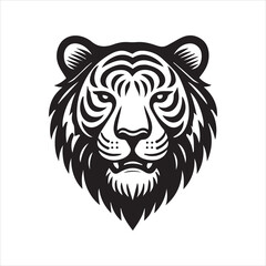 head of tiger silhouette vector illustration