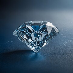 A diamond glowing against an ombre background of blue and white.

