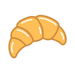 Vector Illustration of a Golden Croissant Isolated on a White Background