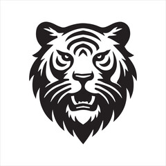 Obraz premium head of tiger silhouette vector illustration